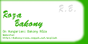 roza bakony business card